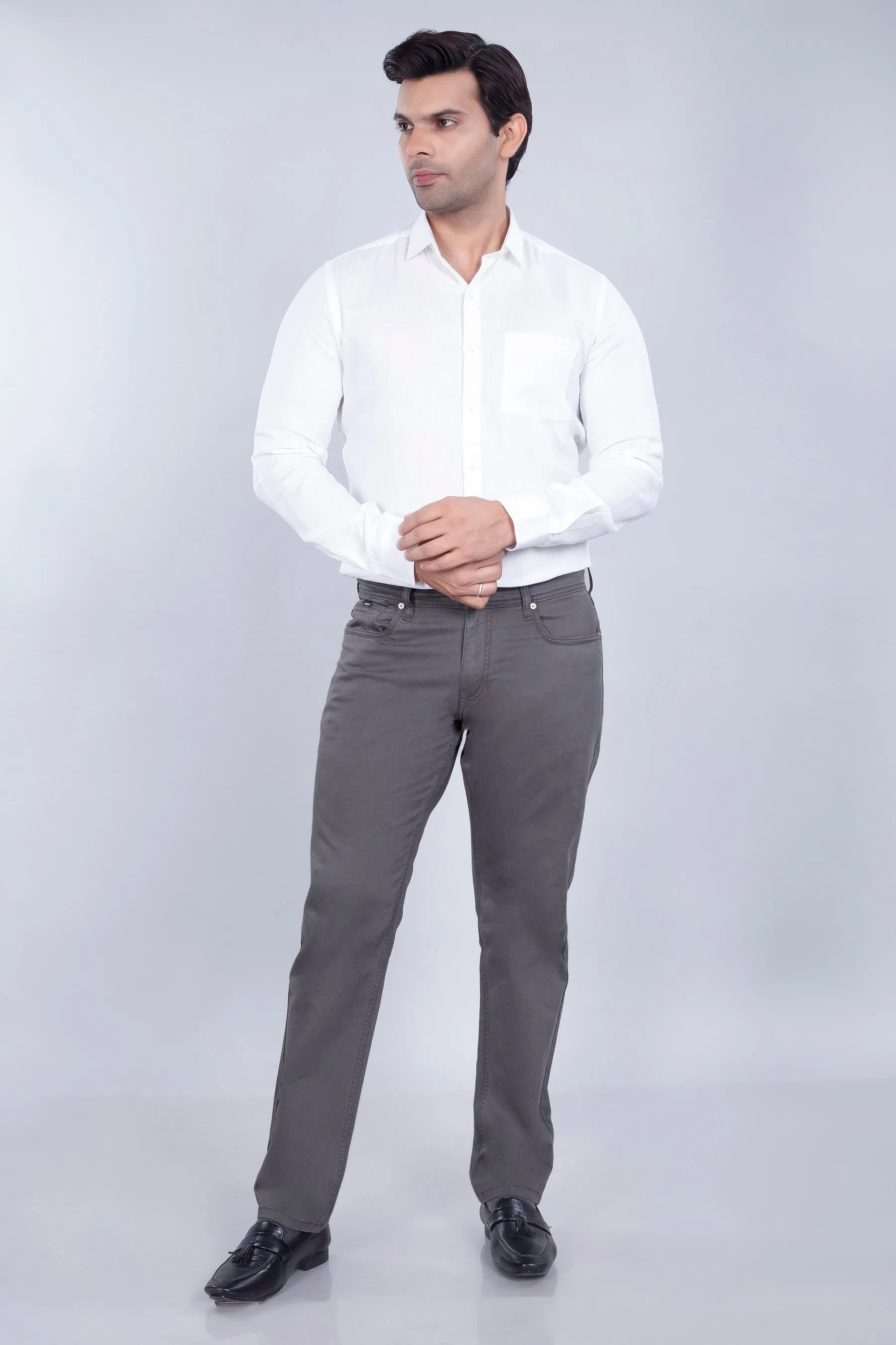 Charcoal Cotton Stretch Jeanos