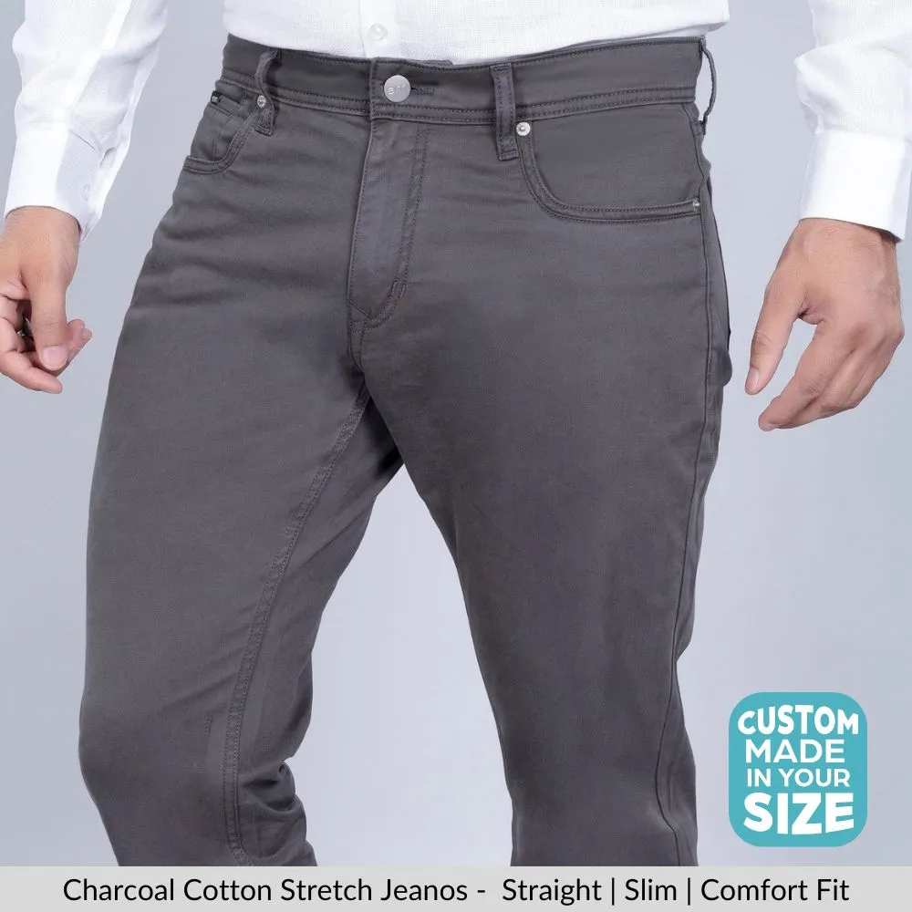 Charcoal Cotton Stretch Jeanos