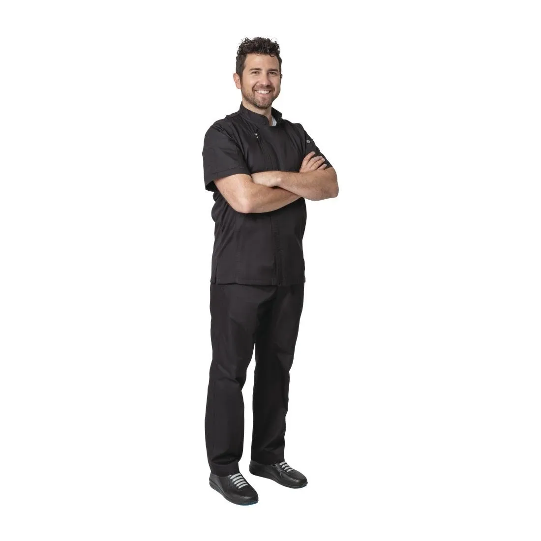 Chef Works Springfield Zipper Mens Chef Jacket Black L