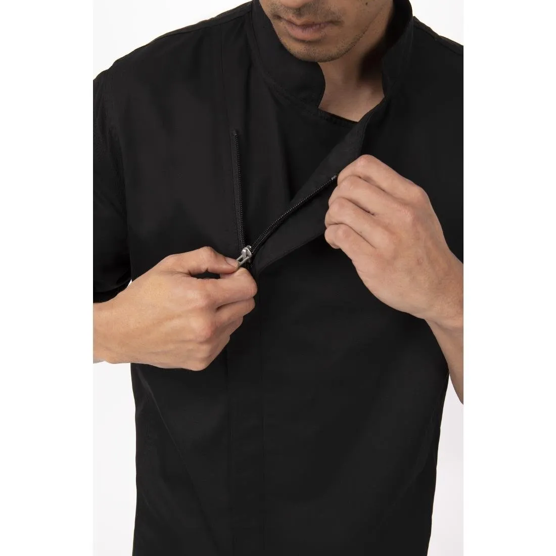Chef Works Springfield Zipper Mens Chef Jacket Black L