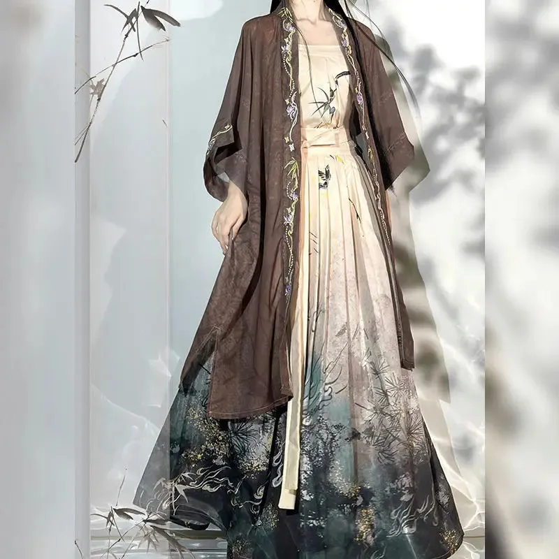 Chinese Ancient Style Sweet Hanfu Dress Women Chic Embroidery Traditional Princess Dance Party Dress Fairy Oriental Costume