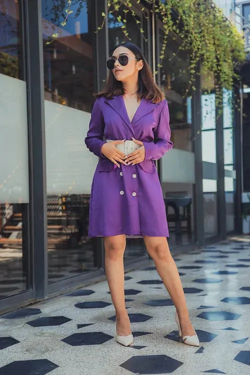 Classy Purple Blazer Dress