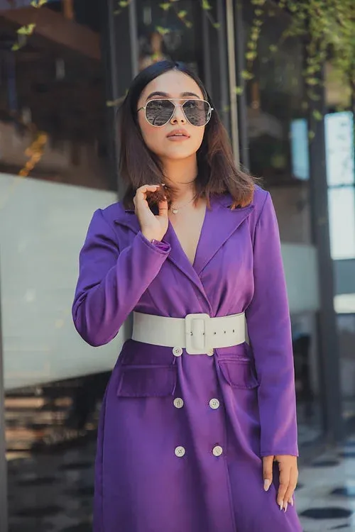 Classy Purple Blazer Dress