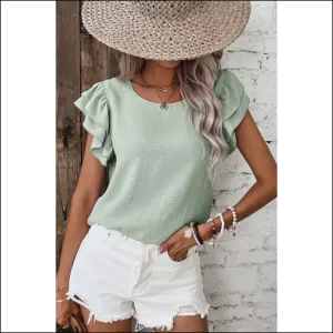 Clearly Aqua Ruffle Sleeve: my New Bff (blouse Friend Forever) 💙