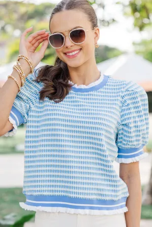 Come Along Blue Stripe Top