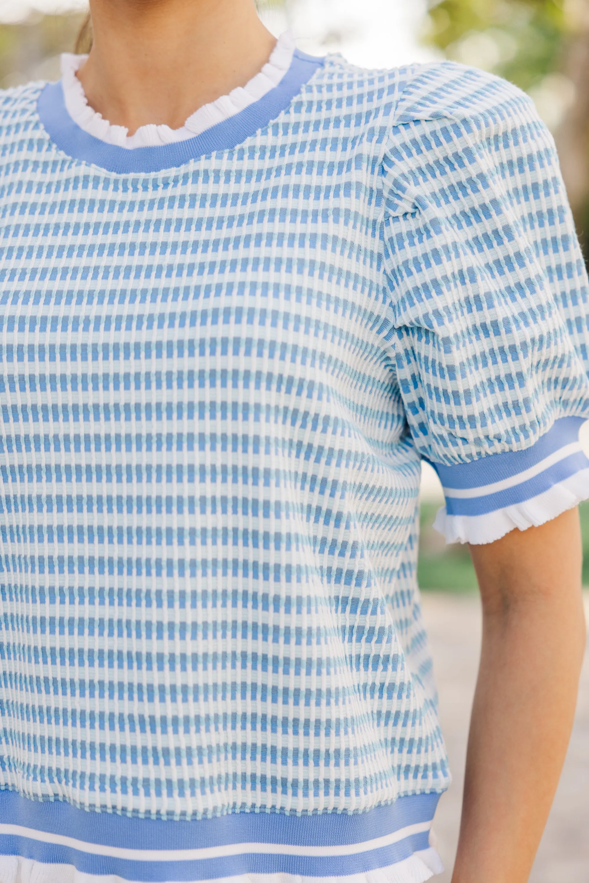 Come Along Blue Stripe Top