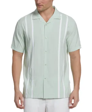 Contrast Panel Camp Collar Shirt
