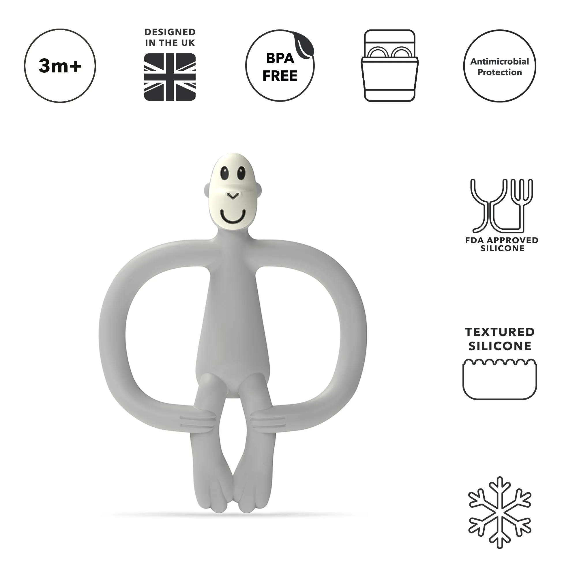 Cool Grey Monkey Teether