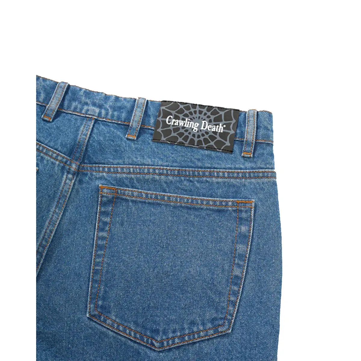 Crawling Death - Web Denim Jeans Mid Blue