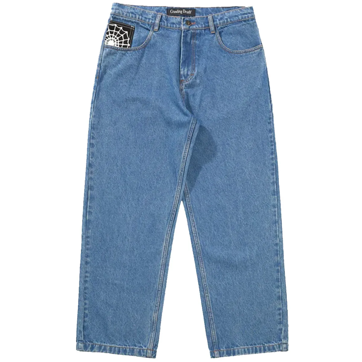 Crawling Death - Web Denim Jeans Mid Blue