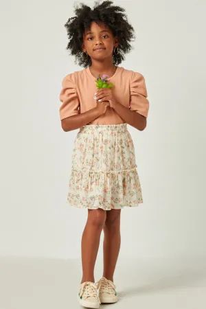 Crinkle Textured Tiered Skirt