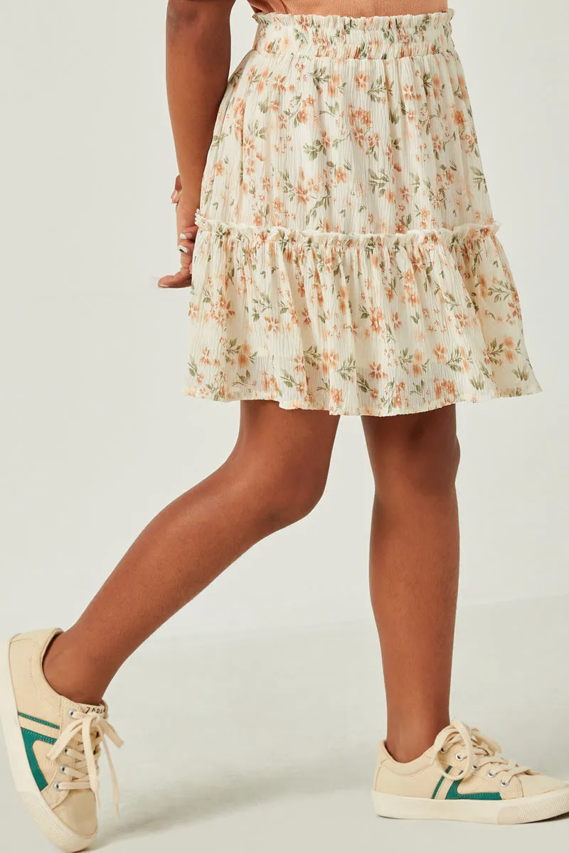 Crinkle Textured Tiered Skirt