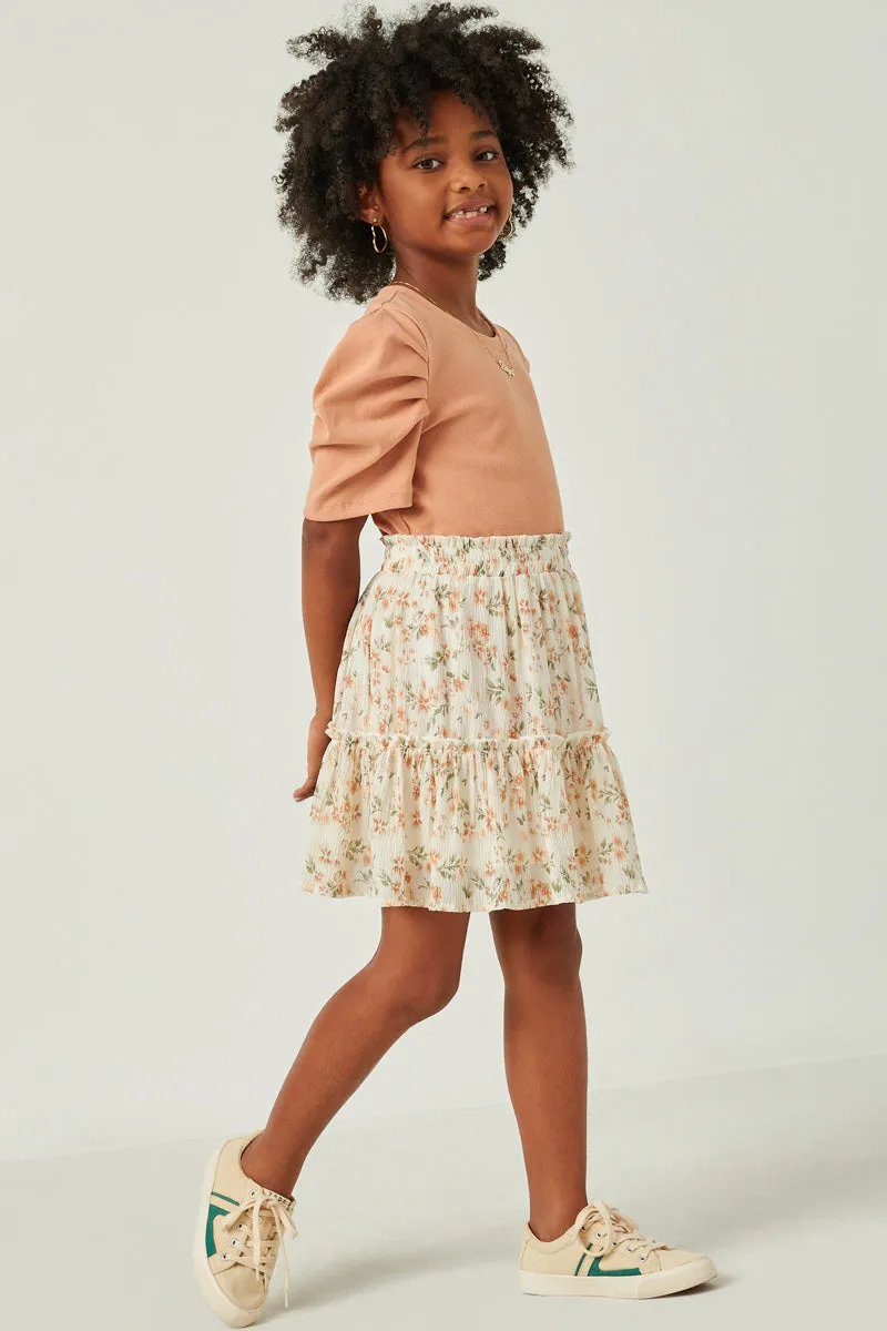 Crinkle Textured Tiered Skirt