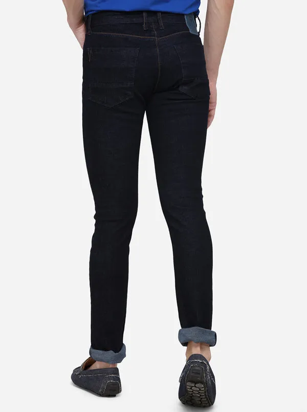 Dark Blue Slim Fit Solid Jeans | JadeBlue