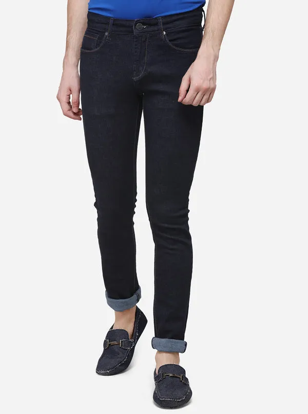 Dark Blue Slim Fit Solid Jeans | JadeBlue