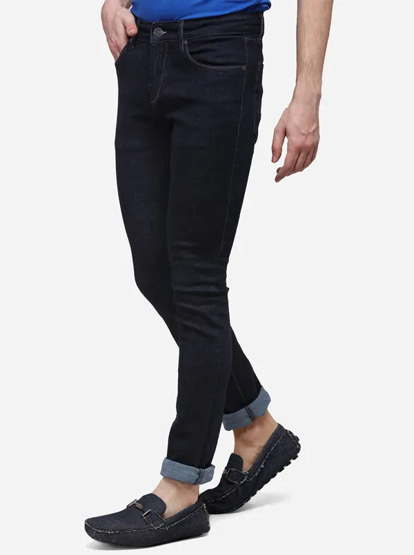 Dark Blue Slim Fit Solid Jeans | JadeBlue