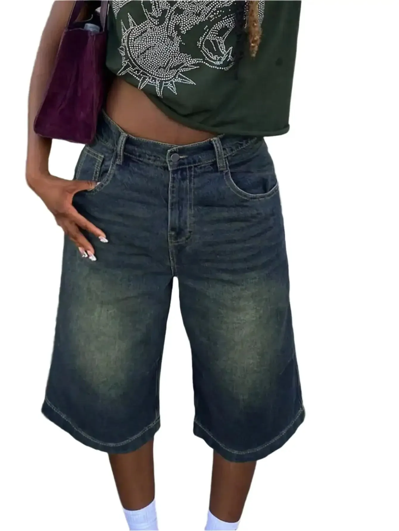 Dark Washed Denim Shorts