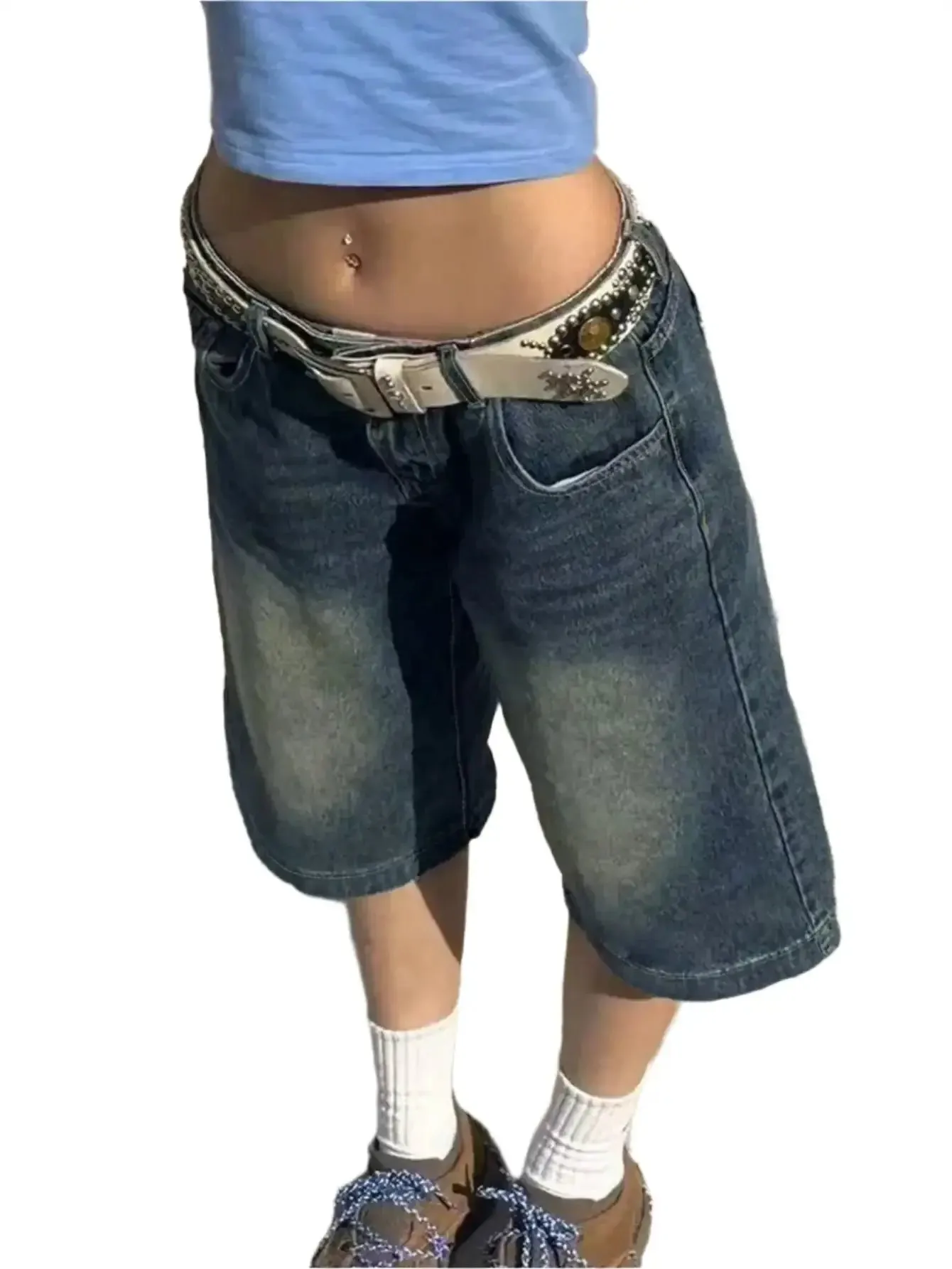 Dark Washed Denim Shorts