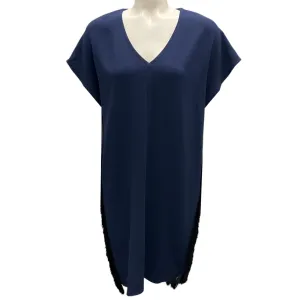 Derek Lam 10 Crosby Midnight Blue Fringe Crepe Dress
