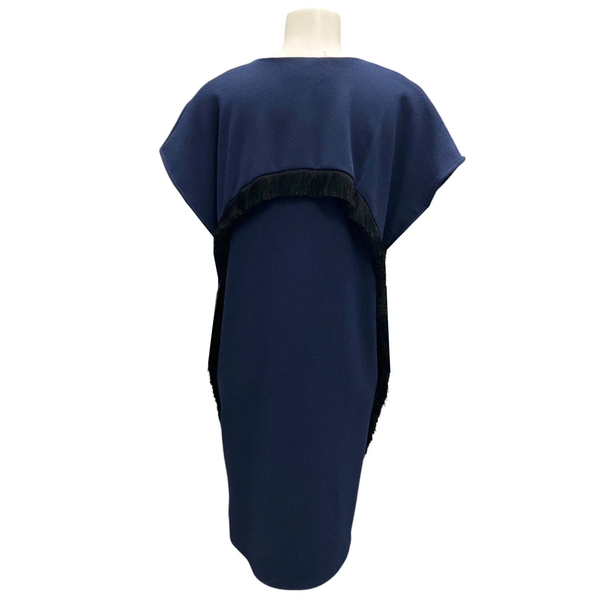 Derek Lam 10 Crosby Midnight Blue Fringe Crepe Dress