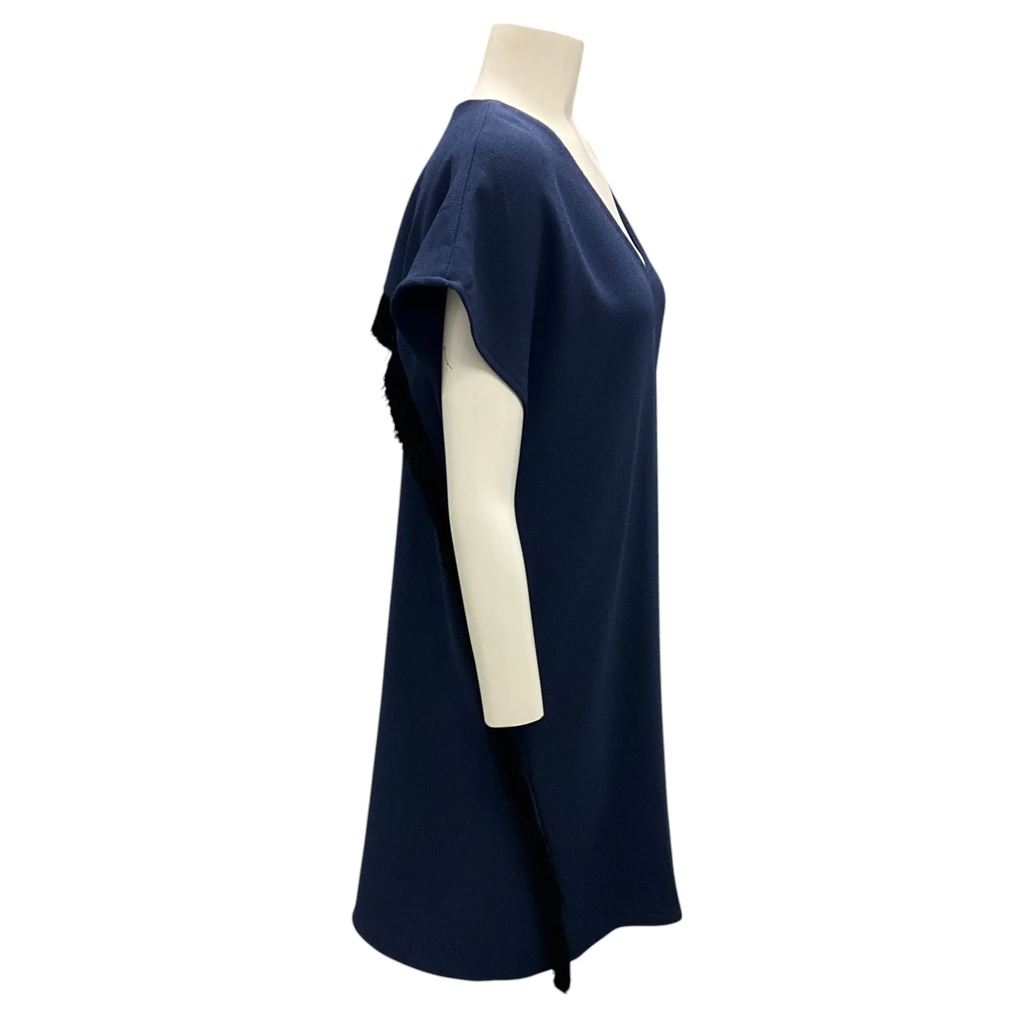 Derek Lam 10 Crosby Midnight Blue Fringe Crepe Dress
