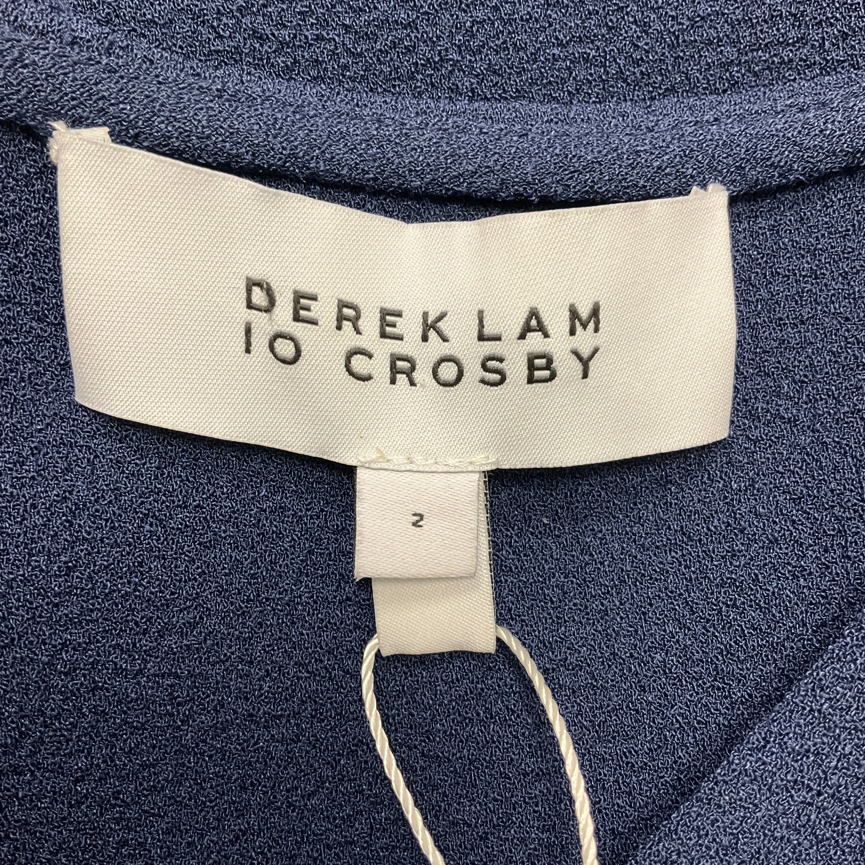 Derek Lam 10 Crosby Midnight Blue Fringe Crepe Dress