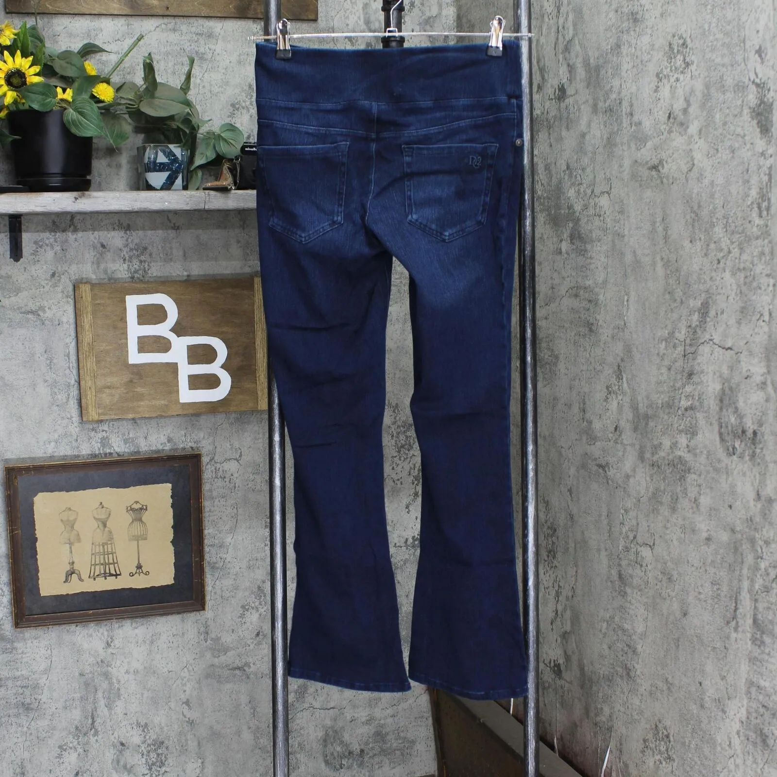 DG2 by Diane Gilman Womens Stretch Knit Twill Boot-Cut Jegging Indigo Blue PS