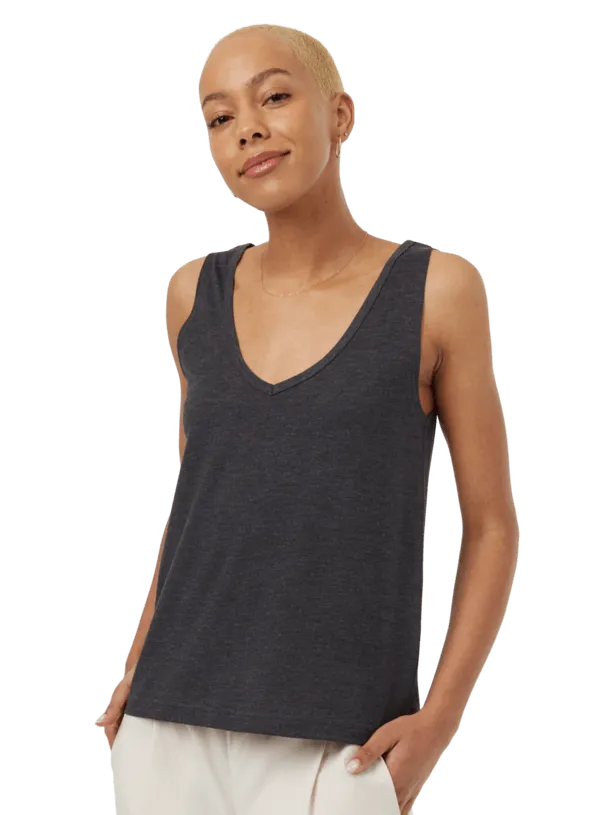 Double V Tank - Charcoal