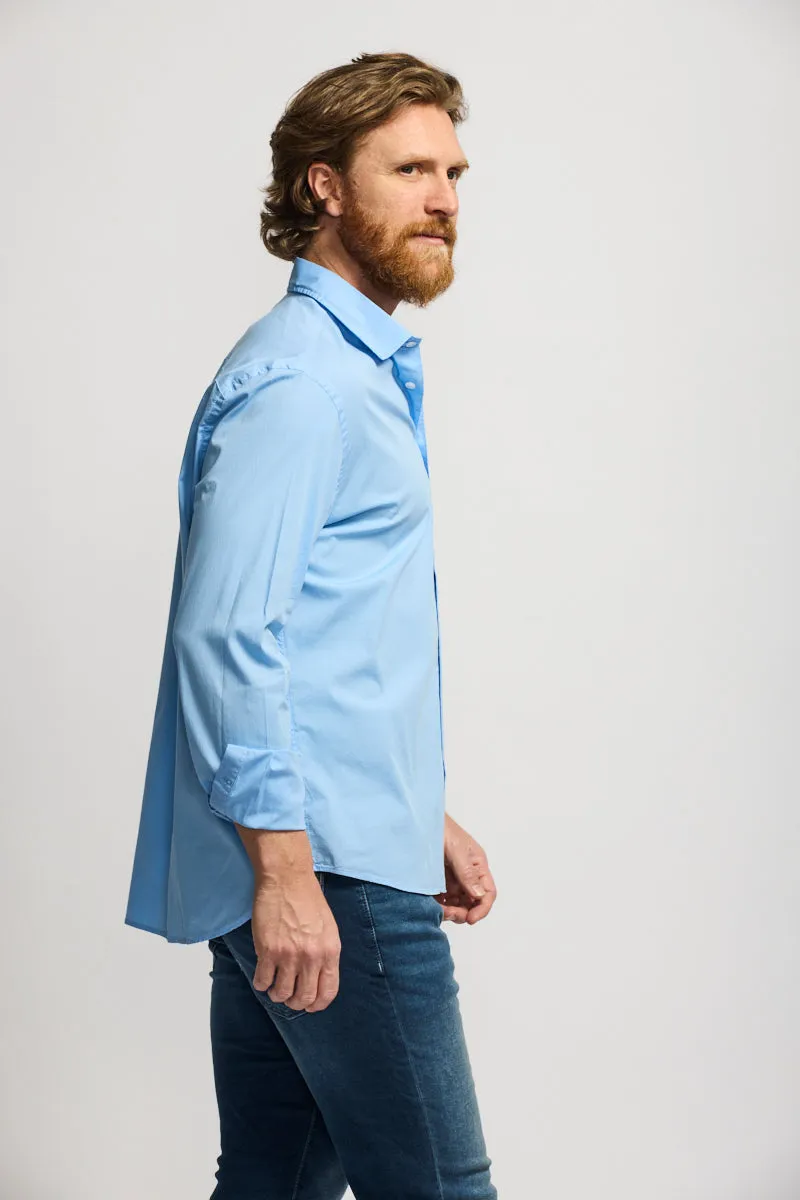 Easy Mondays Poplin Button up FW24 Washed blue