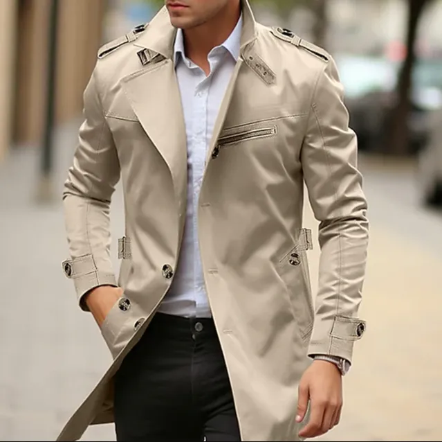 Elegant spring trench coat for men - justus