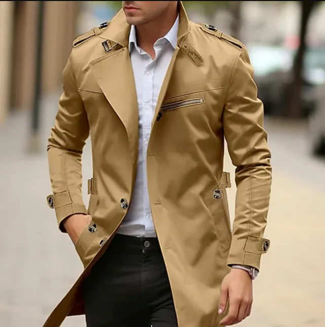 Elegant spring trench coat for men - justus