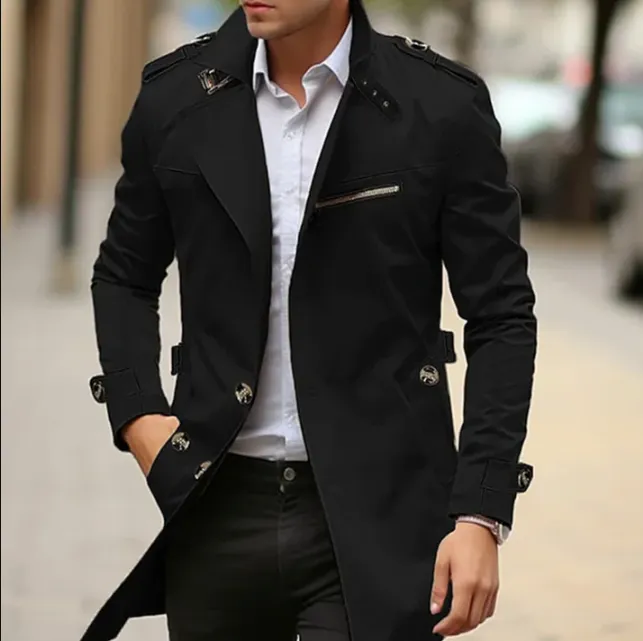 Elegant spring trench coat for men - justus