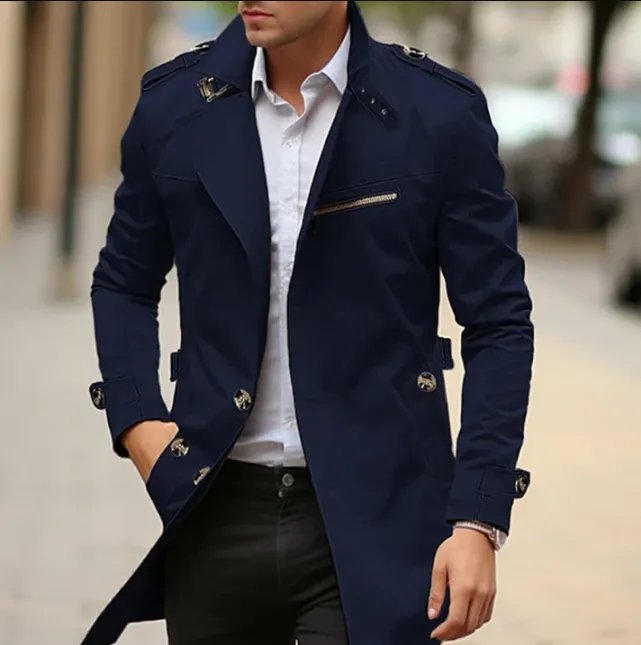 Elegant spring trench coat for men - justus