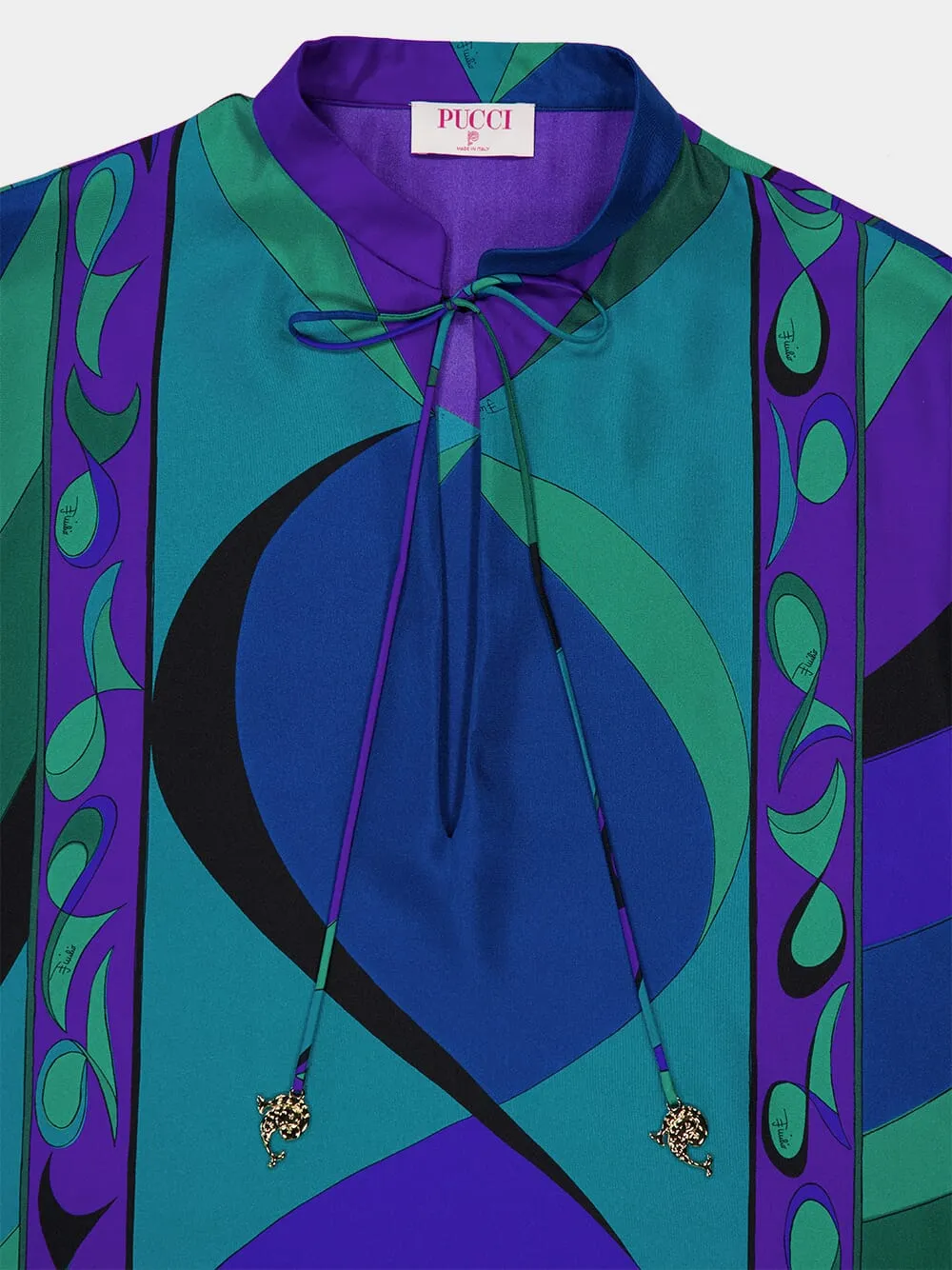 Emerald Pesci Print Loose Fit Kaftan