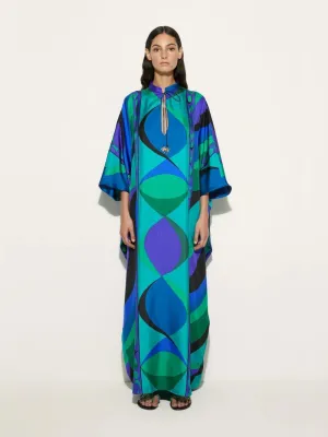 Emerald Pesci Print Loose Fit Kaftan