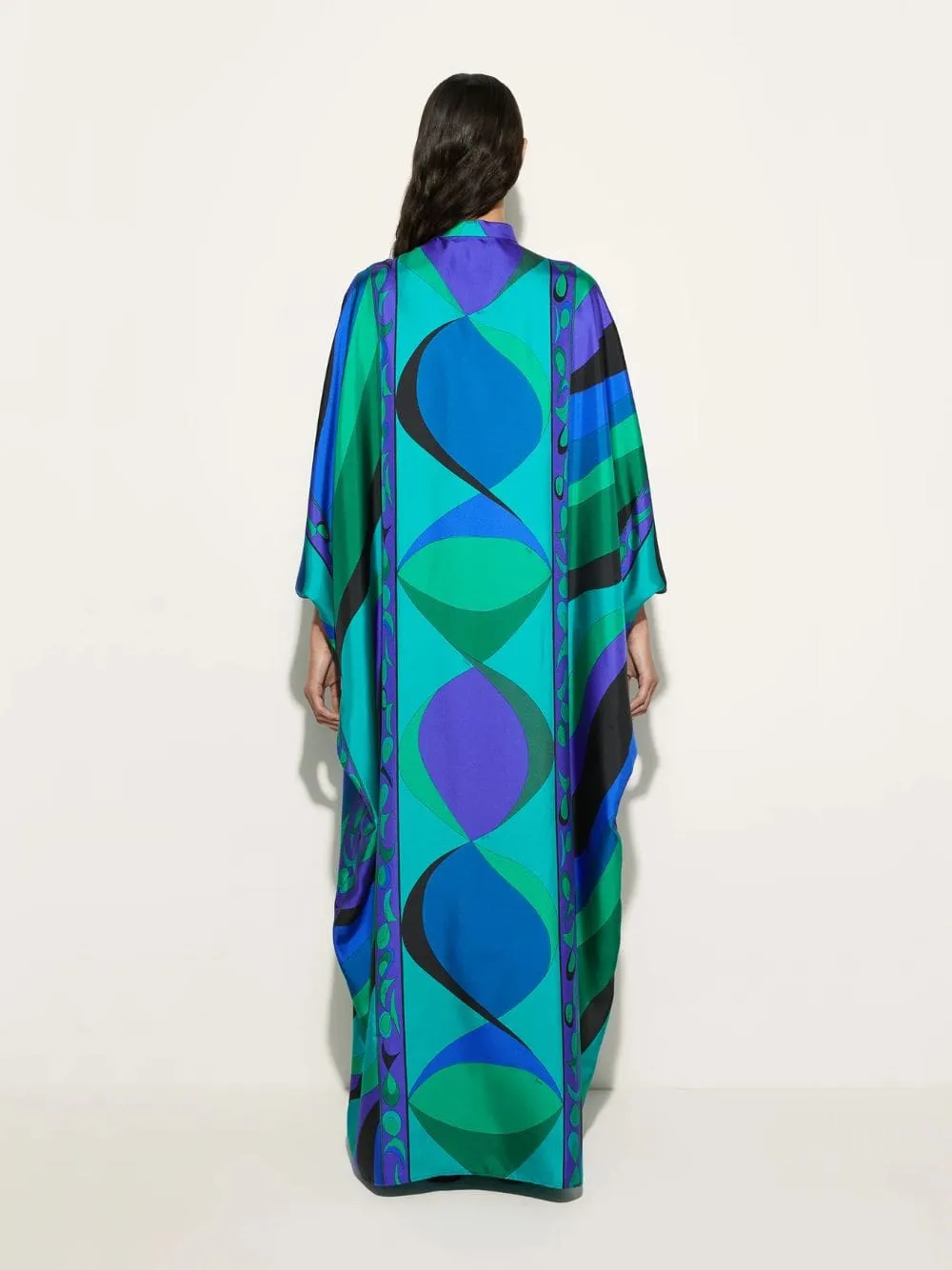 Emerald Pesci Print Loose Fit Kaftan