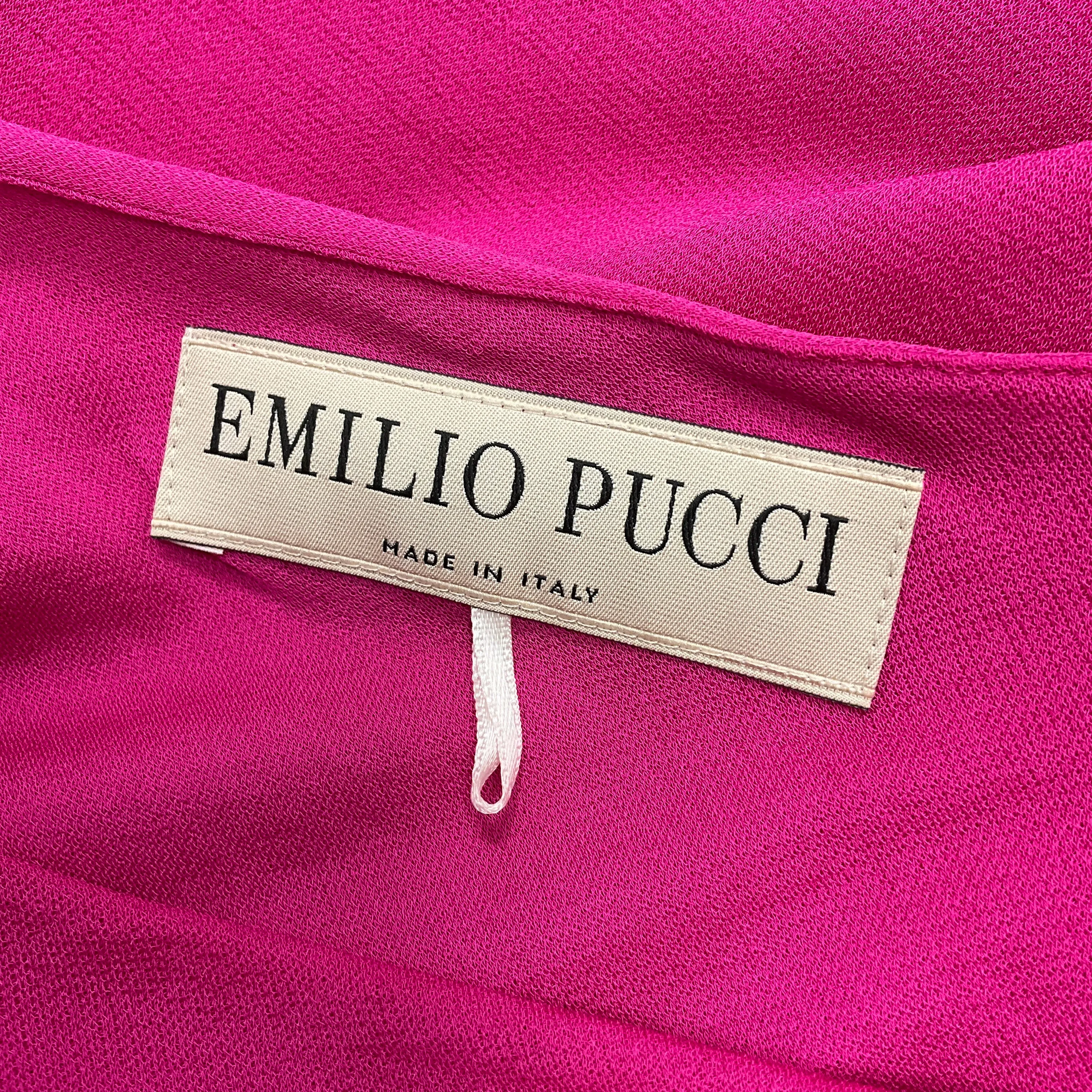 Emilio Pucci Hot Pink One Shoulder Mini Dress