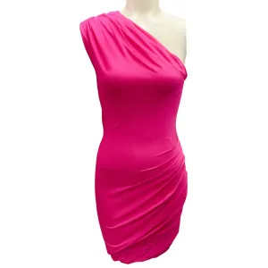 Emilio Pucci Hot Pink One Shoulder Mini Dress