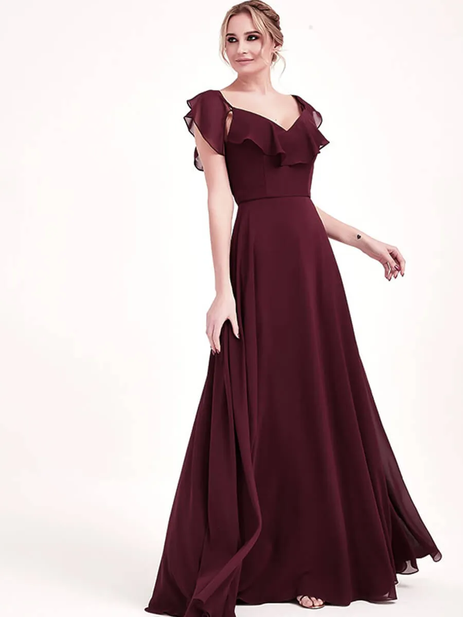 English Rose 1 Of 3 Ways Cold Shoulder Chiffon Bridesmaid Dress