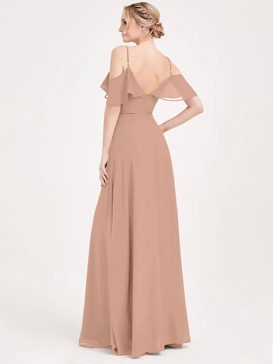 English Rose 1 Of 3 Ways Cold Shoulder Chiffon Bridesmaid Dress