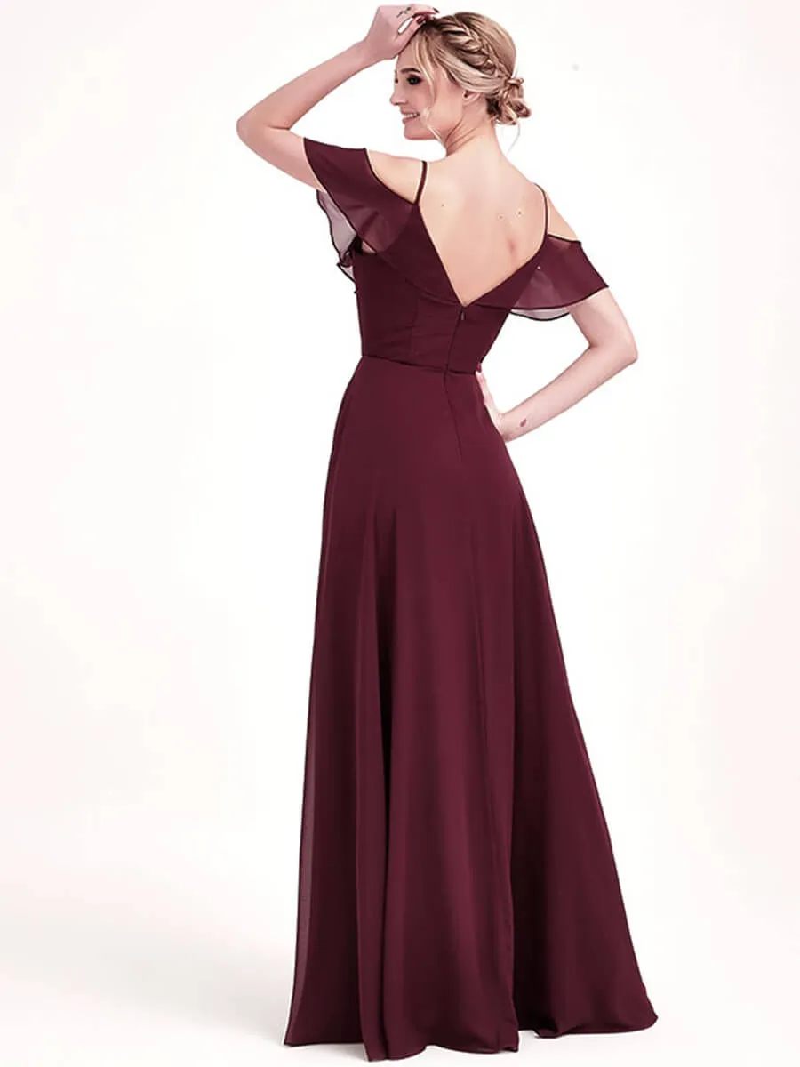 English Rose 1 Of 3 Ways Cold Shoulder Chiffon Bridesmaid Dress