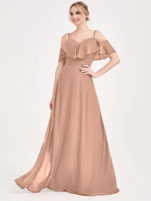 English Rose 1 Of 3 Ways Cold Shoulder Chiffon Bridesmaid Dress