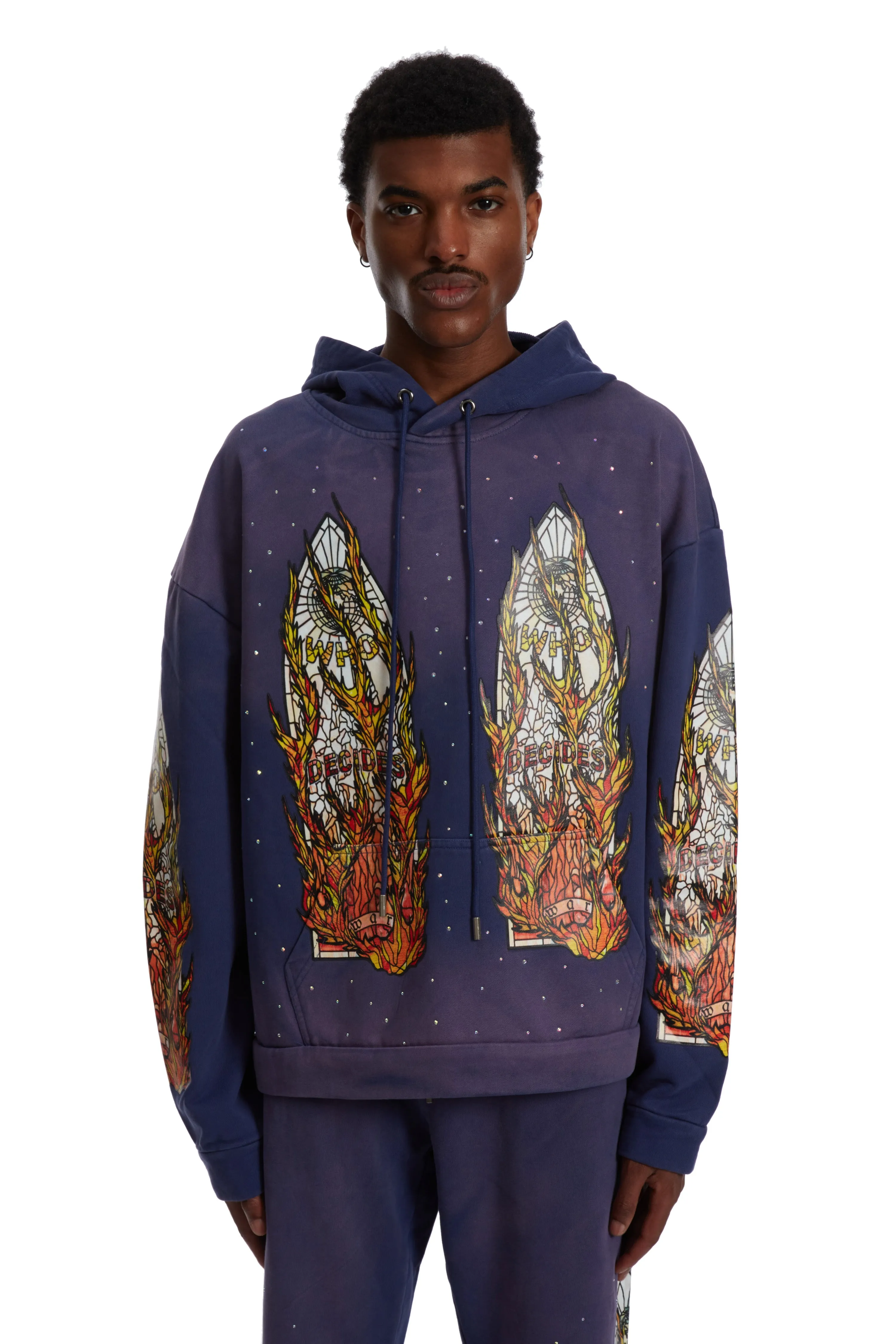 FLAME GLASS HOODED PULLOVER