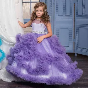 Flower Girl Dresses Tiers Tulle Ball Gown Little Girl Wedding Dresses Little Girls Gowns