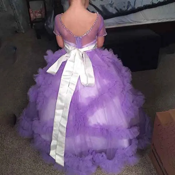 Flower Girl Dresses Tiers Tulle Ball Gown Little Girl Wedding Dresses Little Girls Gowns