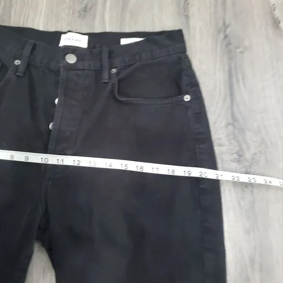 FRAME Jeans Size 29* Le Original Straight Ankle Black Button Fly (marked 30)