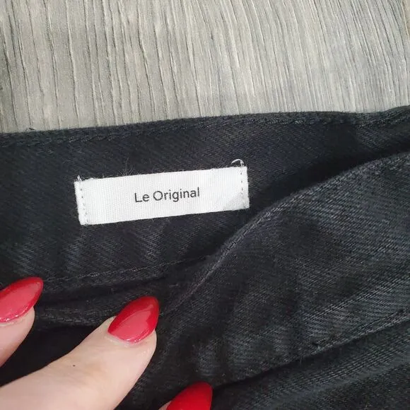 FRAME Jeans Size 29* Le Original Straight Ankle Black Button Fly (marked 30)