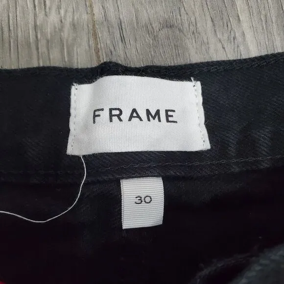 FRAME Jeans Size 29* Le Original Straight Ankle Black Button Fly (marked 30)