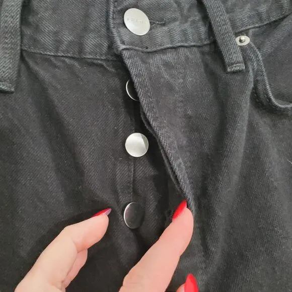 FRAME Jeans Size 29* Le Original Straight Ankle Black Button Fly (marked 30)