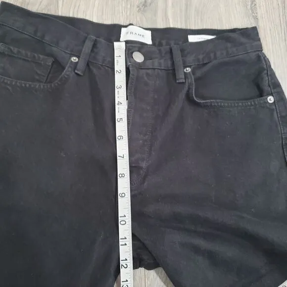 FRAME Jeans Size 29* Le Original Straight Ankle Black Button Fly (marked 30)